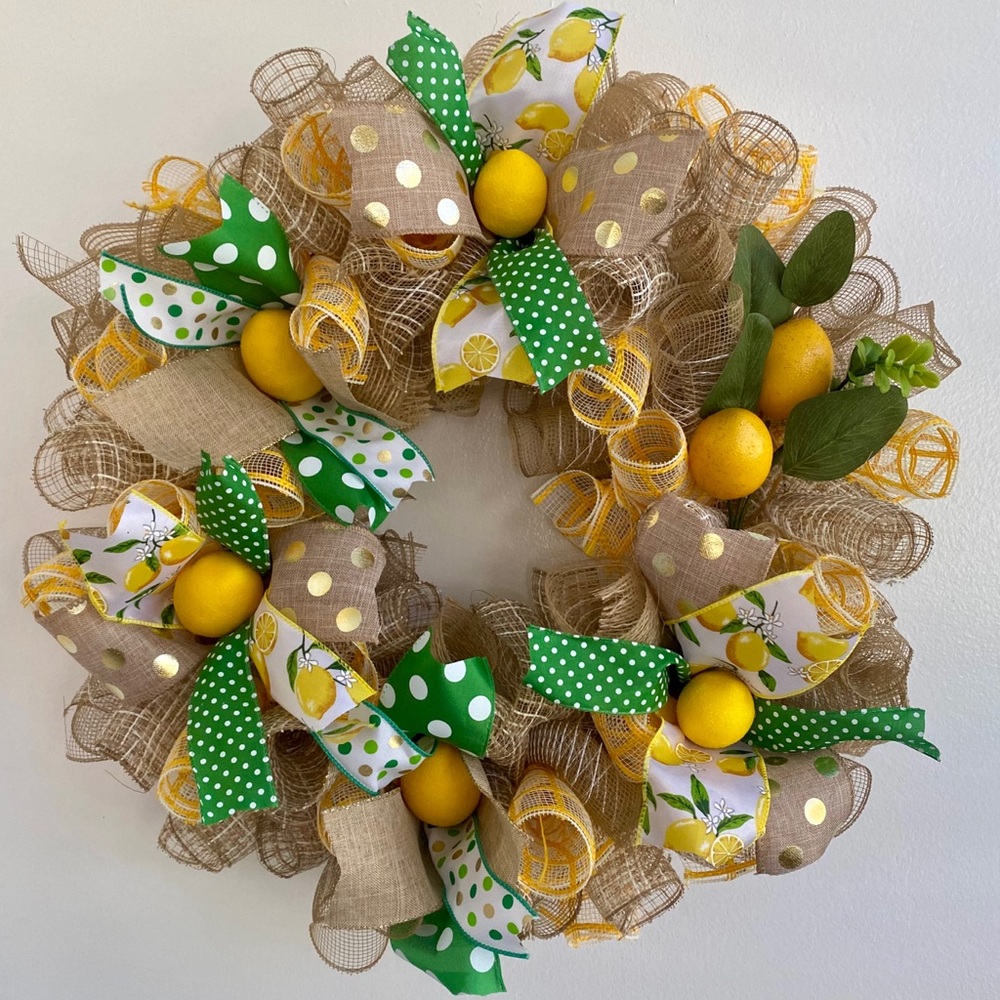 Lemons Wreath Door Summer Fruit Wreath